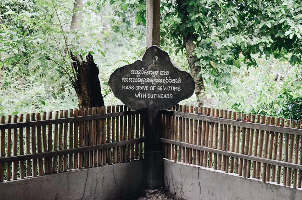 Mass grave of victims without heads, The Killing Fields, Phnom Penh, Cambodia