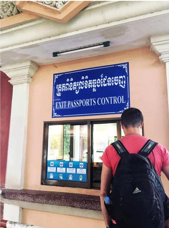 Exit Passports Control, exiting Cambodia